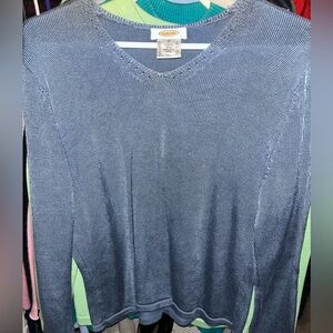 Talbots Light Blue V-Neck Knit Sweater